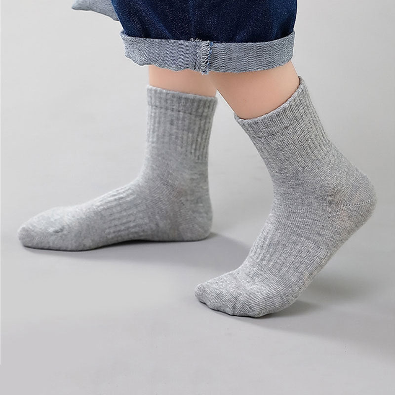 5pairs/set Kids Simple Striped Comfortable Breathable Socks