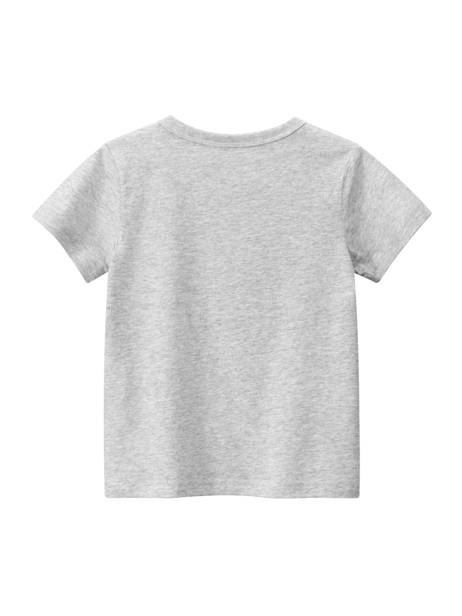 Boy'S Casual Cartoon Car Printed Short Sleeve T-Shirt
