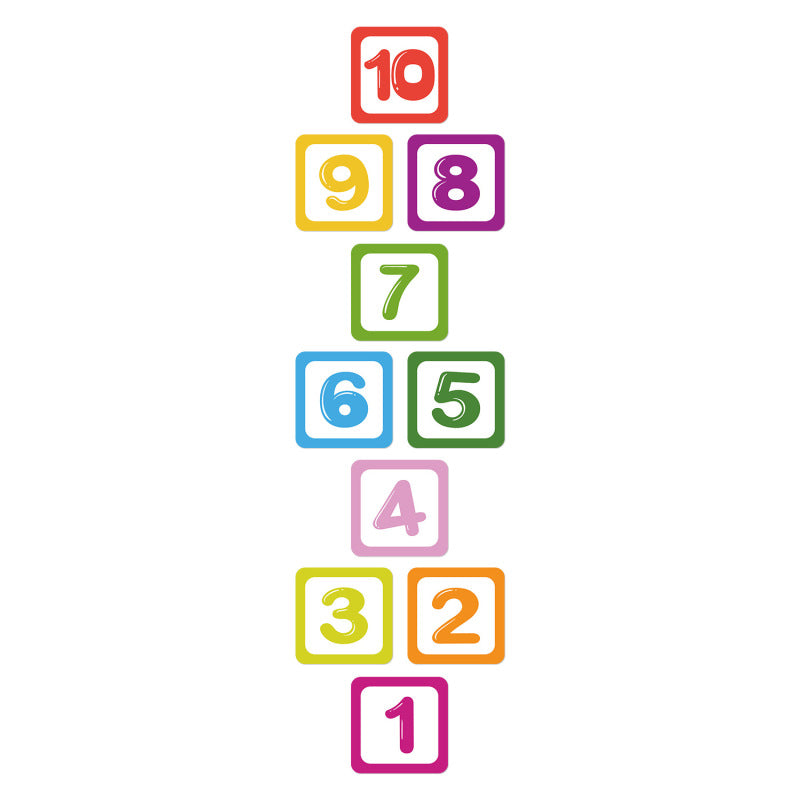 21*21cm Children'S Room Decoration Floor Hopscotch Stickers Creative Early Education Digital Number Interactive Game Sticker