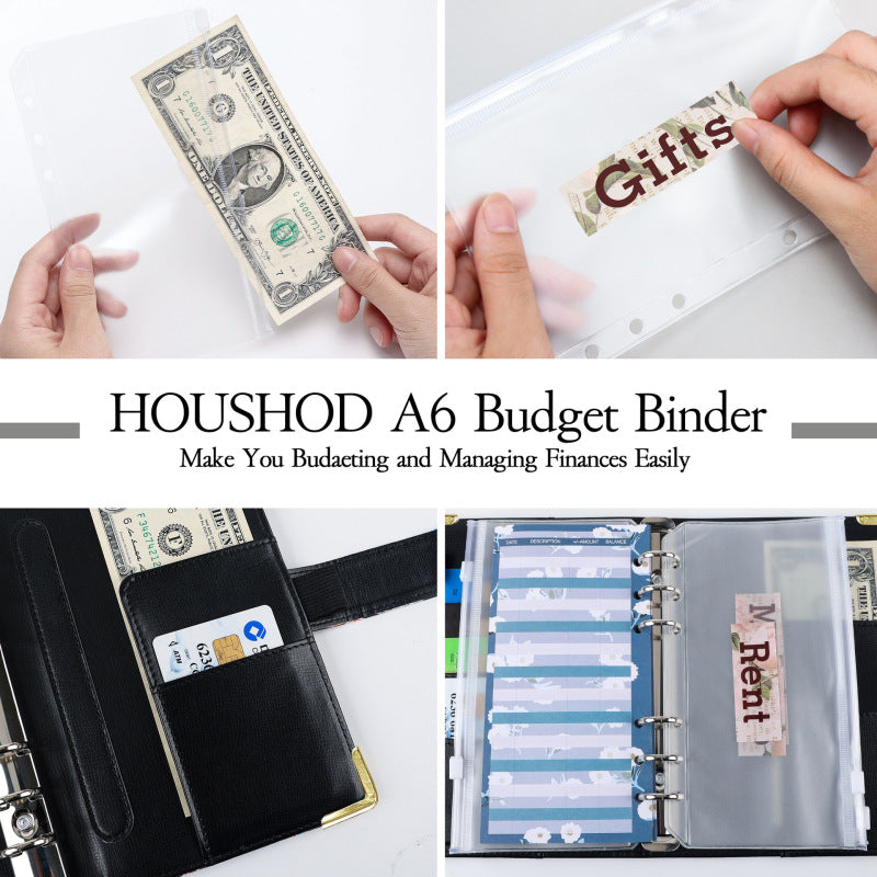 A6 Zipper Bag Color Printing Binder PU Leather Handbook Notebook