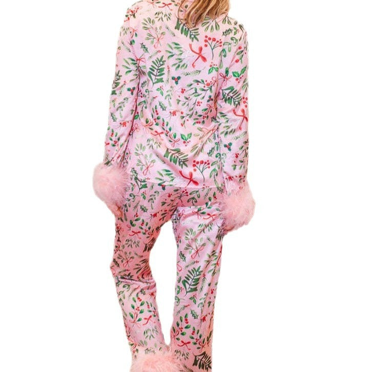 Women Girl Family Matching Clothes Printed Casual Pajamas Homewear Set
