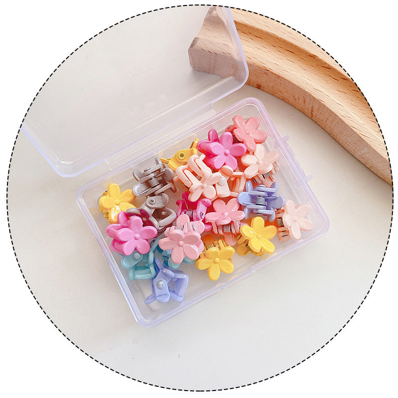 20pieces/set Basic Candy Color Daisy Four Leaf Clover Crown Paw Flower Heart Hair Clip