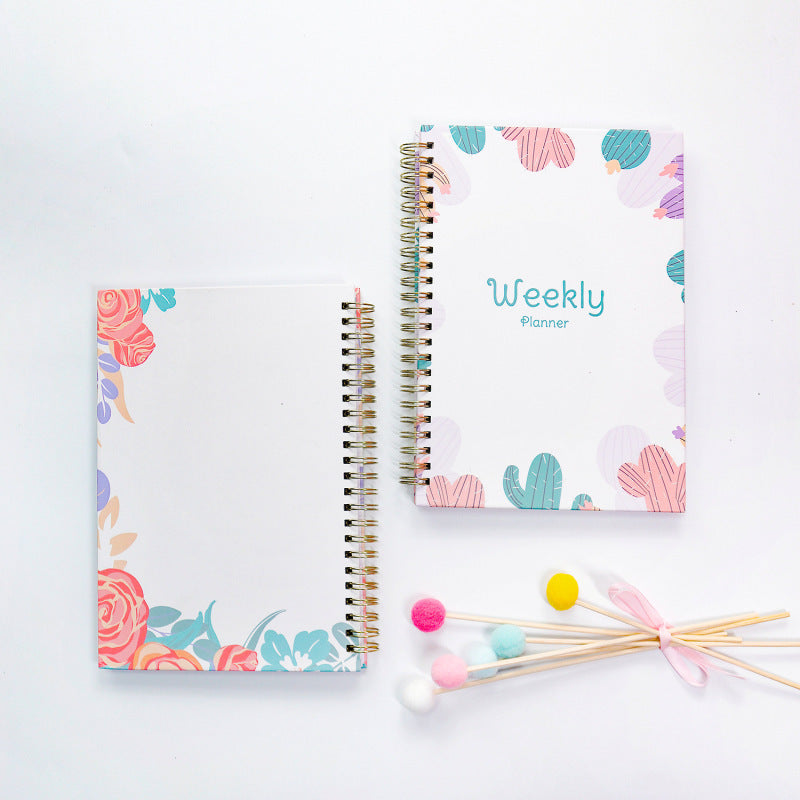 Weekly Plan Book A5 Full English Notebook Schedule Book Daily Plan Coil Notebook