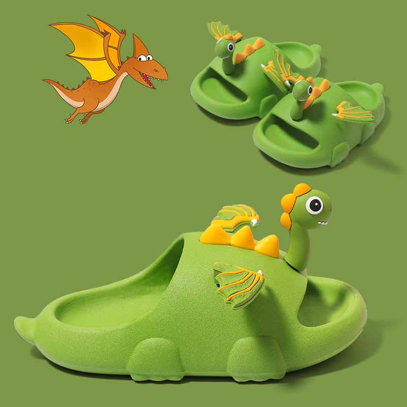 Kids Unisex Cute Cartoon Dinosaur Thick-Soled Slippers