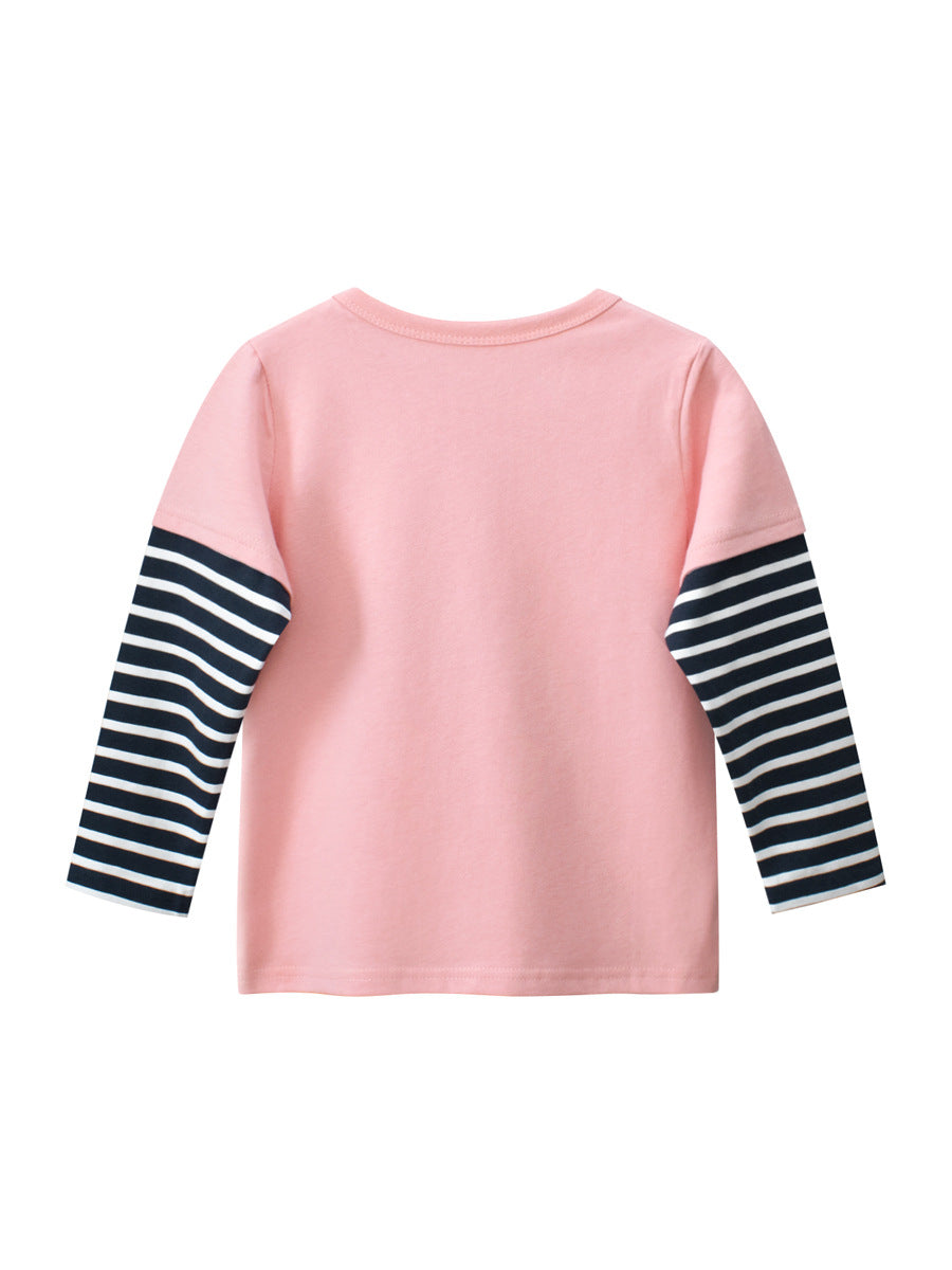 Kids Toddler Big Girls Casual Cute Cartoon Bunny Alphabet Print Long Sleeve T-Shirt
