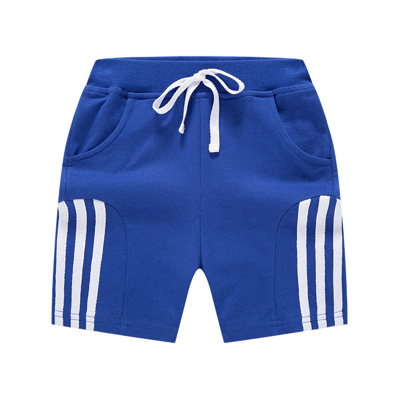Kids Boys Casual Stripe Elastic Basic Sport Shorts