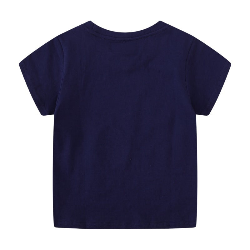 Kids Boys Casual Round Neck Short Sleeve Dinosaur Pattern T-shirt