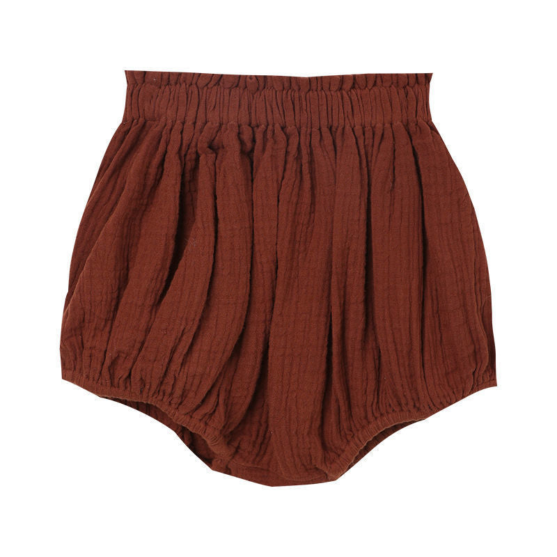 Baby Fashion Solid Color Pleated Shorts
