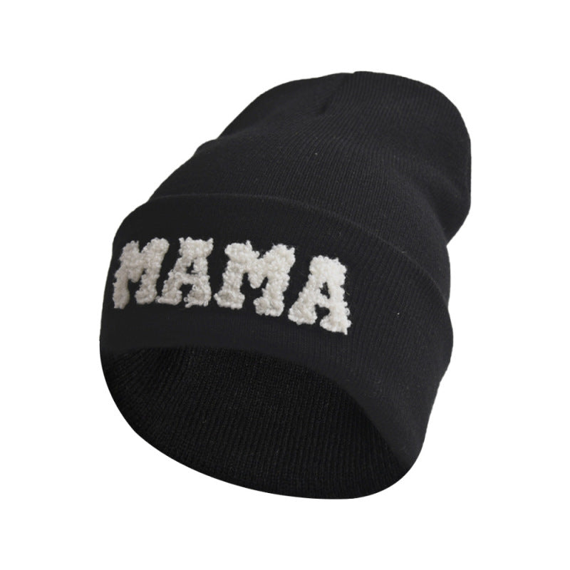 Women'S Letter Embroidery Outdoor Warm Pullover Knitted Hat