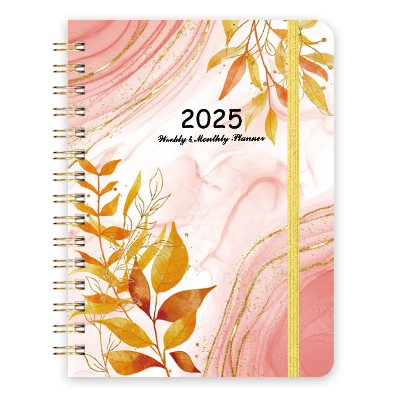 2025 Flowers English Plan Coil Notebook