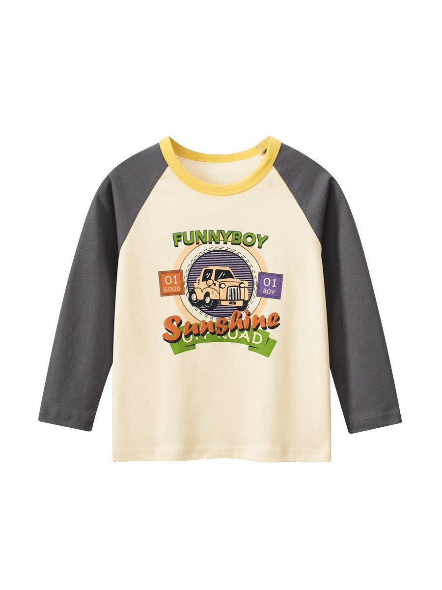 Boys Casual Cartoon Printed Long Sleeve T-Shirt