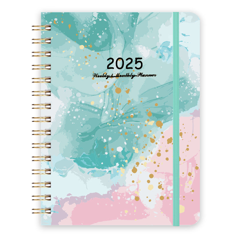 2025 Flower Graffiti English Plan Coil A5 Notebook