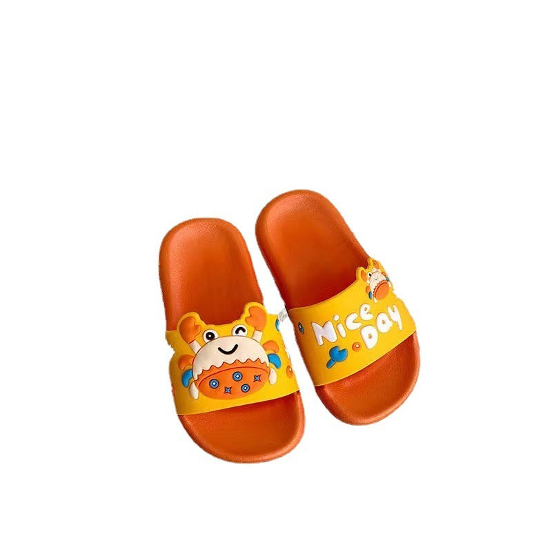 Children Kids Baby Fashion Girls Boys Casual Cartoon Cute Crab Home Non-Slip Slippers Shoes