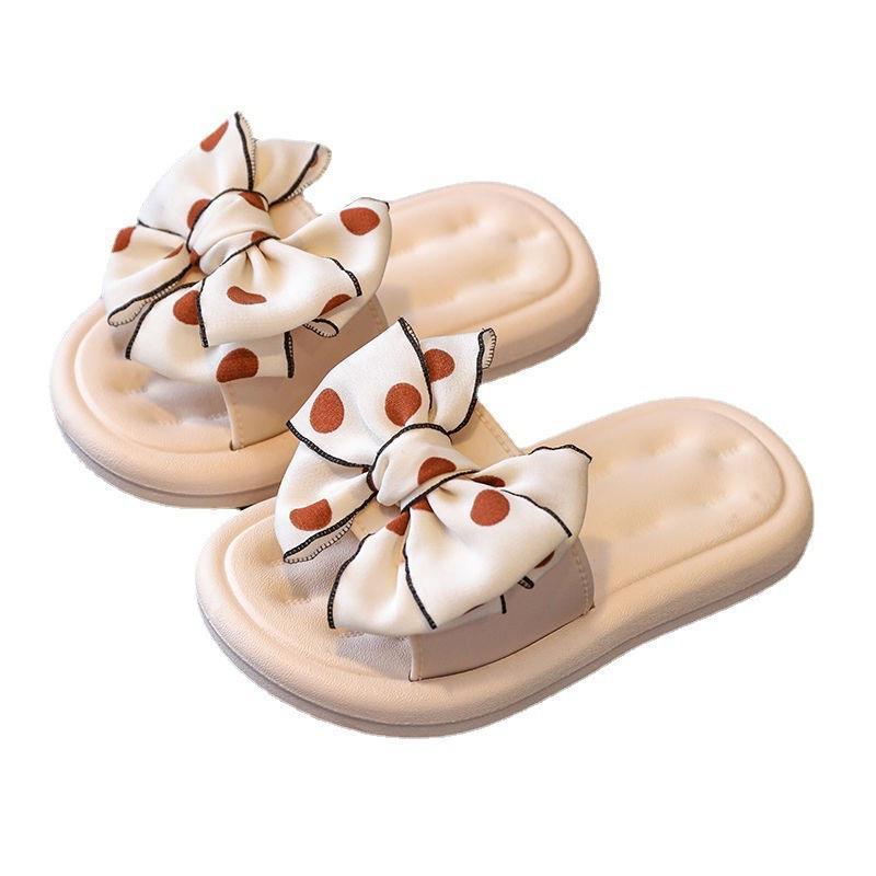 Children Kids Baby Fashion Girls Bowknot Princess Soft Sole Outer Slippers Shoes