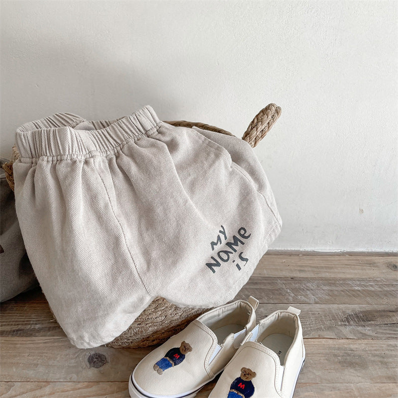 Kids Casual Letter Pattern Elasticwaist Loose Shorts