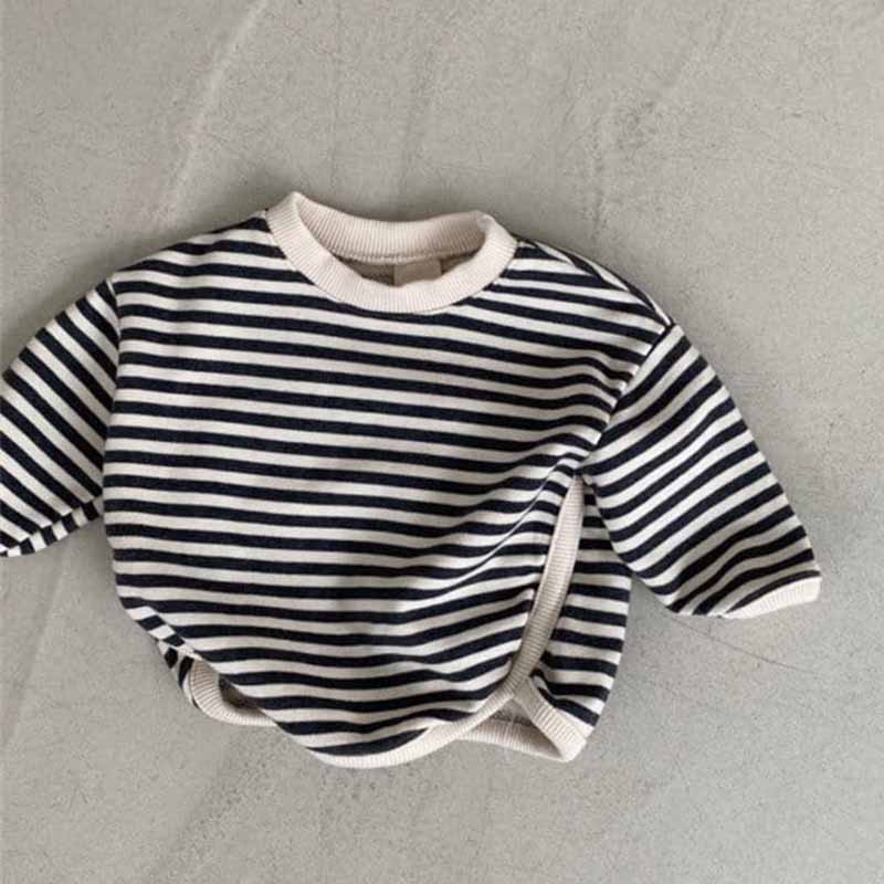 Kids Baby Boys Girls Spring Casual Cute Stripe Print Long Sleeve T-Shirt