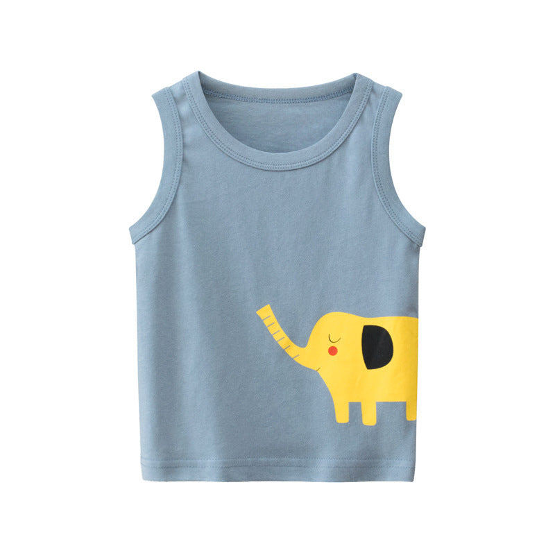 Toddler Kids Boy Fashion Animal Print Sleeveless Top