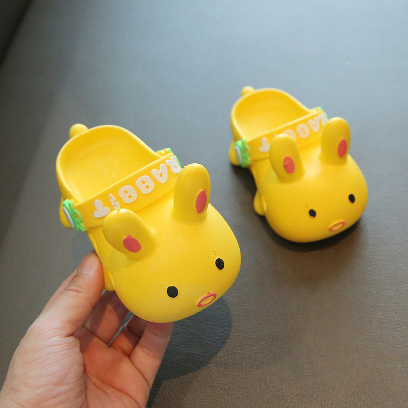 Kids Fashion Cartoon Little White Soft Bottom Non-Slip Toe Slippers