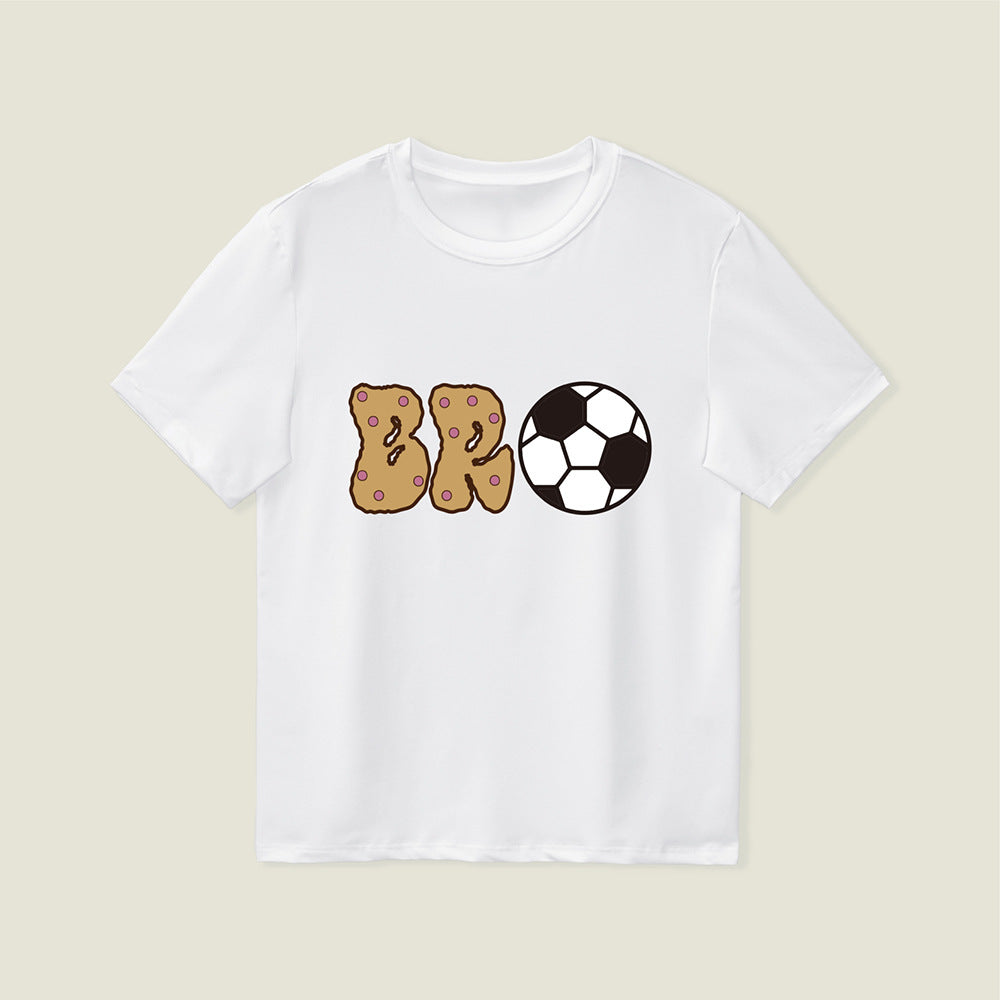 Kids Toddler Boys Fashion Casual Football Print Short Sleeve Round Neck T-Shirt