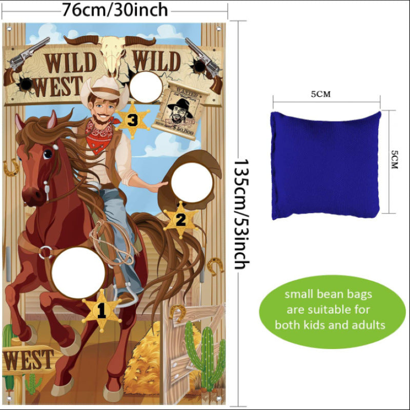 Western Bounty Hunter Background Theme Beanbag Toss Game Flag