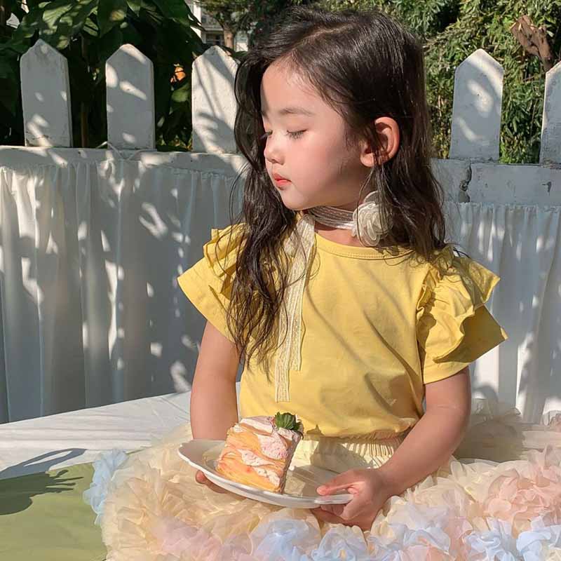 Kids Toddler Girls Fashion Casual Cute Solid Color Short Sleeve T-Shirt