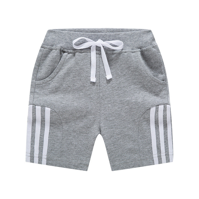 Kids Boys Casual Stripe Elastic Basic Sport Shorts