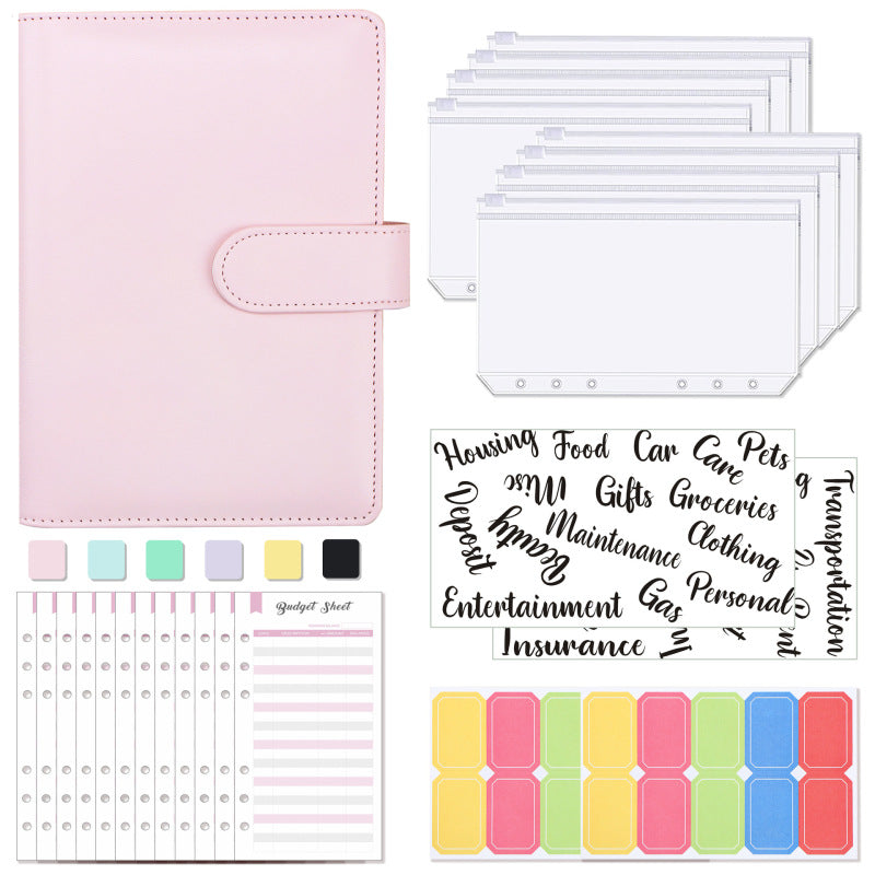 A6 Binder Budget Macaron Leather Notebook