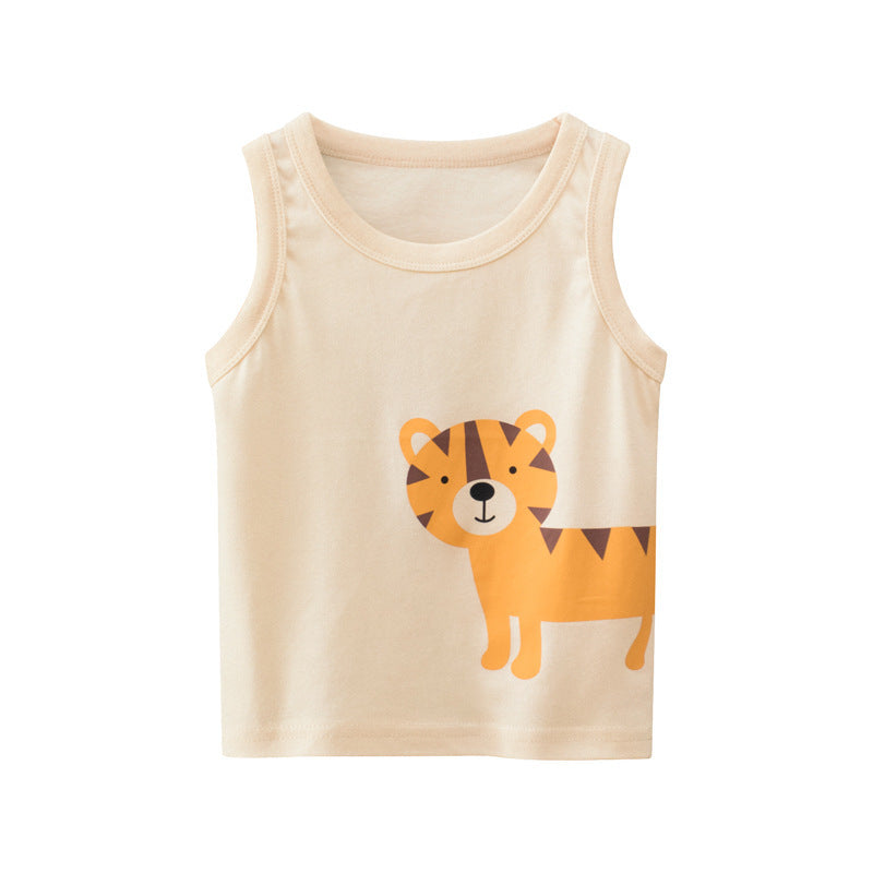 Toddler Kids Boy Fashion Animal Print Sleeveless Top