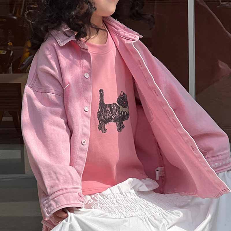 Kids Toddler Big Girls Casual Cute Cartoon Print Long Sleeve T-Shirt