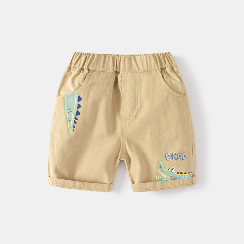 Kids Toddler Boys Casual Cute Cartoon Crocodile Print Shorts