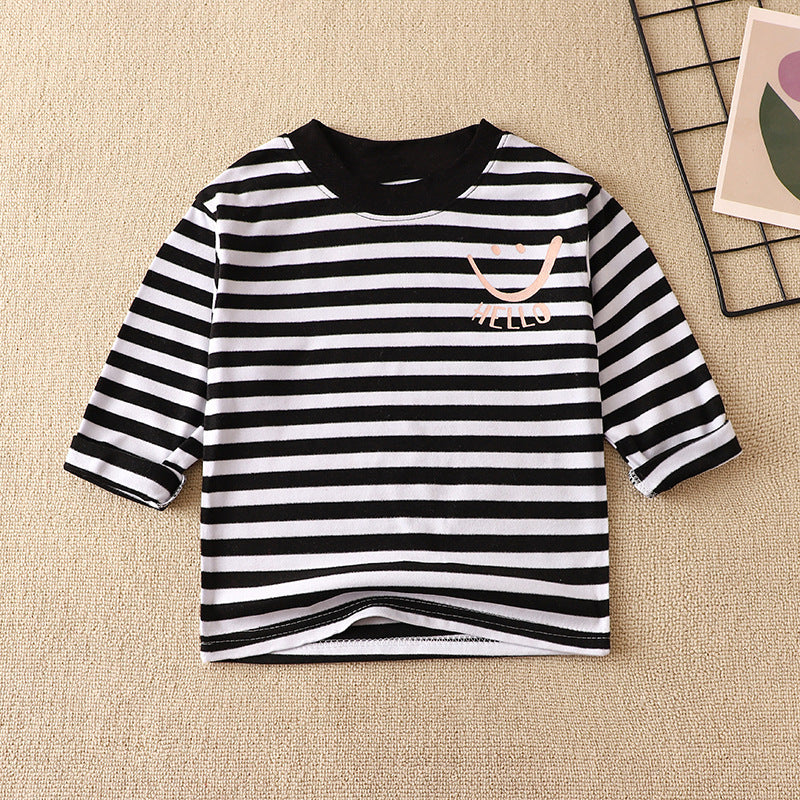 Kids Toddler Big Boys Girls Fashion Casual Cute Cartoon Animal Pattern Long Sleeve Round Neck T-Shirt