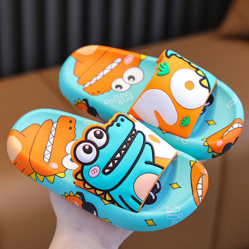 Children Kids Baby Fashion Boys Casual Cute Cartoon Dinosaur Soft Bottom Slippers Shoes