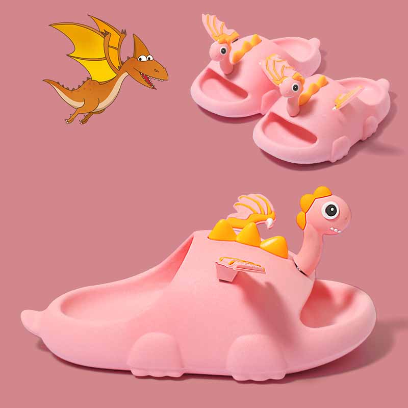 Kids Unisex Cute Cartoon Dinosaur Thick-Soled Slippers