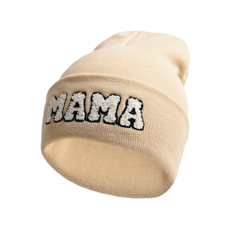 Women'S Letter Embroidery Outdoor Warm Pullover Knitted Hat