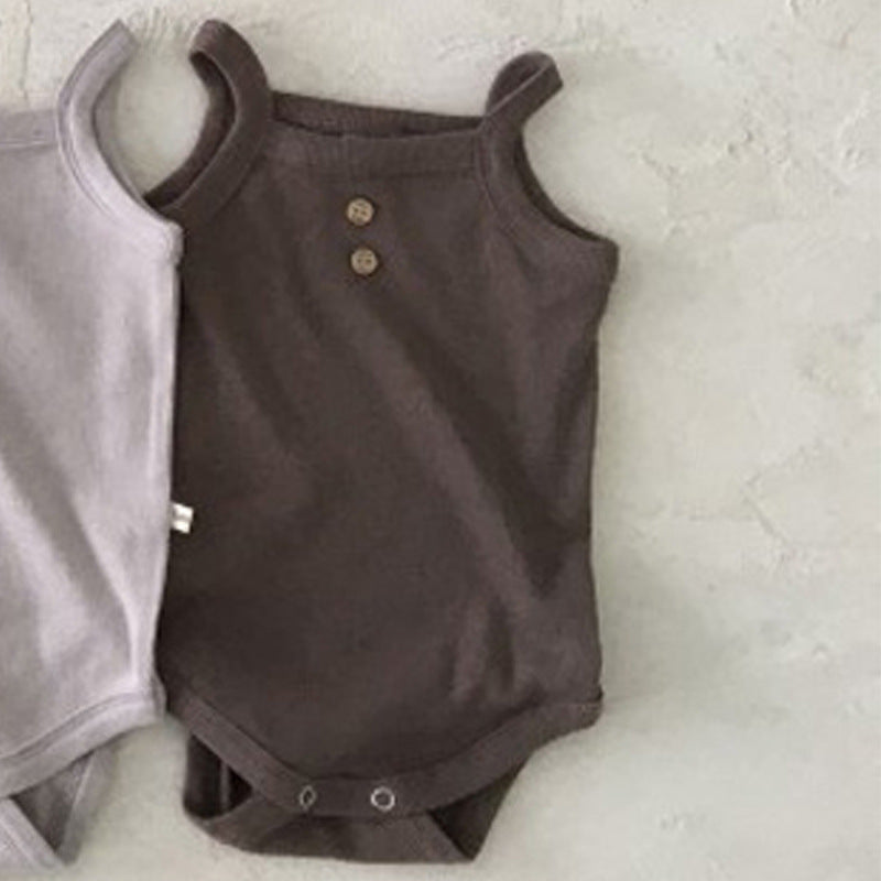 Unisex Baby Summer 3-6 Months Solid Color Floral Romper
