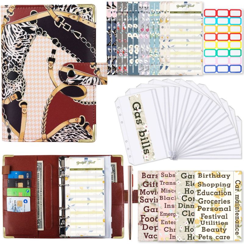 A6 Zipper Bag Color Printing Binder PU Leather Handbook Notebook