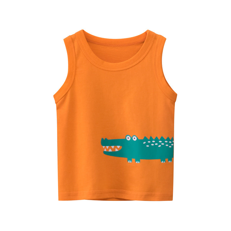 Toddler Kids Boy Fashion Animal Print Sleeveless Top