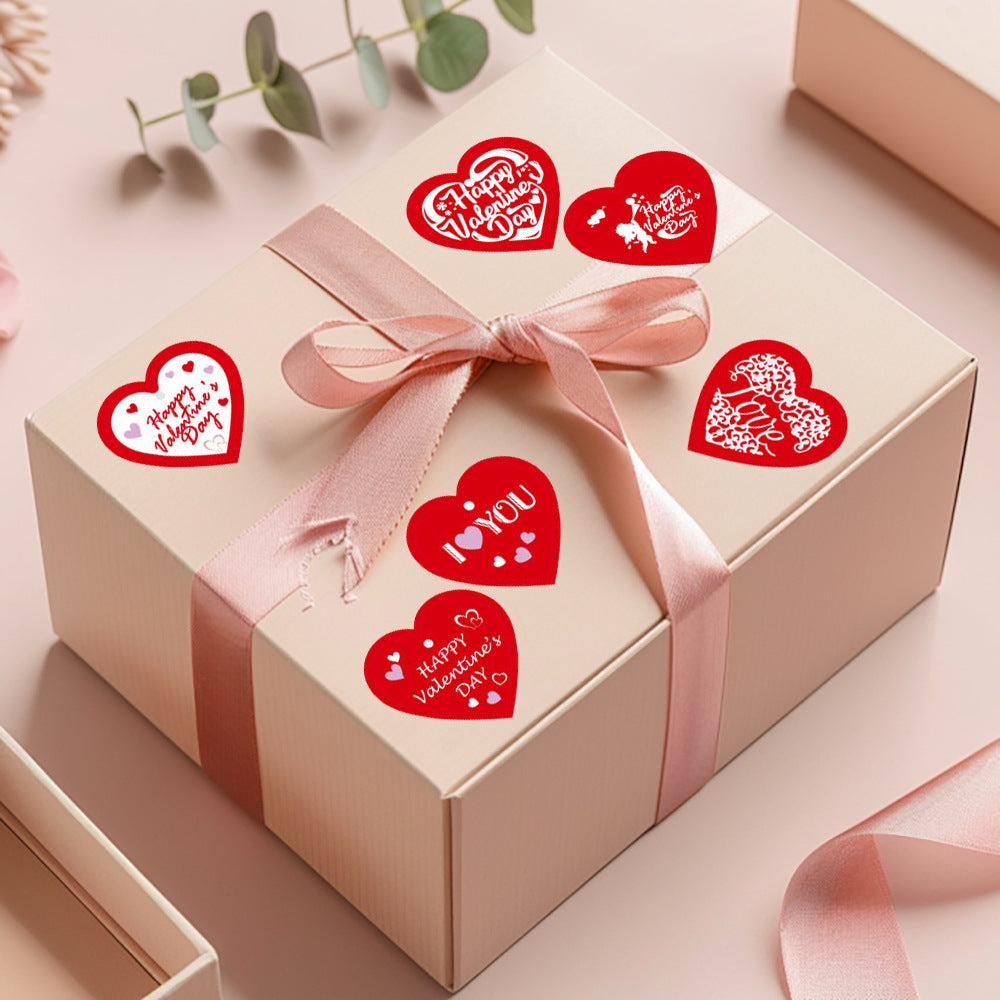 Valentine'S Day Thank You Heart-Shaped Sealing Adhesive Sticker