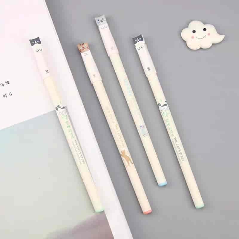 6pcs/set Cat Printed Student Gel Pen