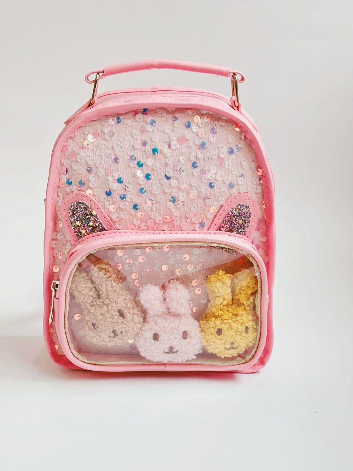 Children Cute Cartoon Rabbits Sequin Backpack Kindergarten Schoolbag
