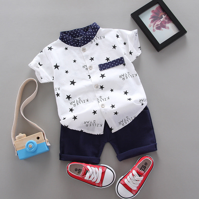 Boy'S Fashion Shirt Two-Piece Set