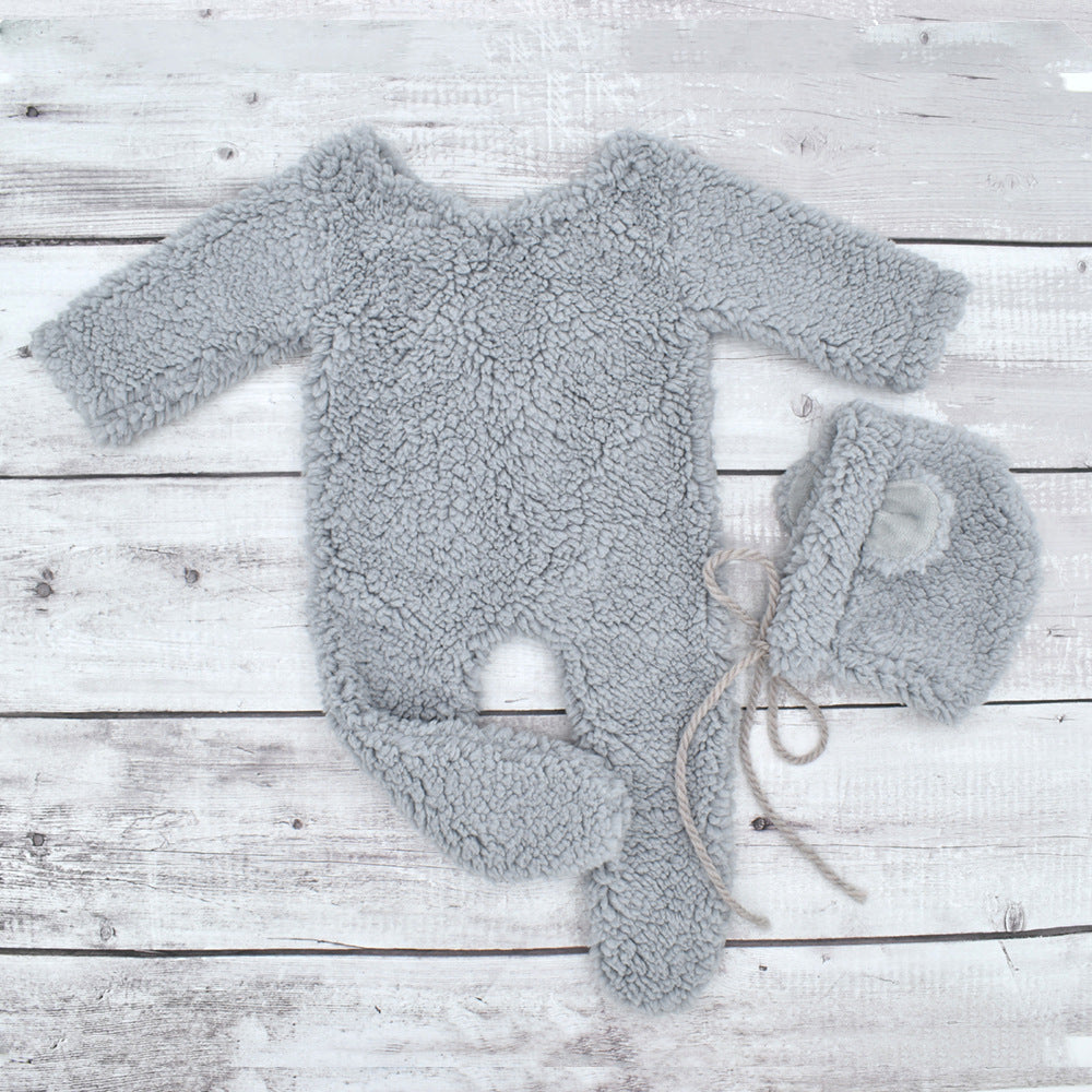 Newborn Baby Bear Photography Clothing Plush Jumpsuits