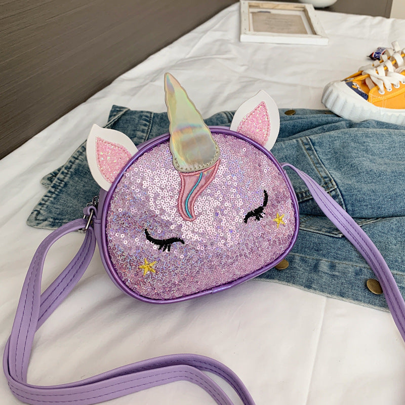 Kids Casual Cute Cartoon Sequins Crossbody Bag