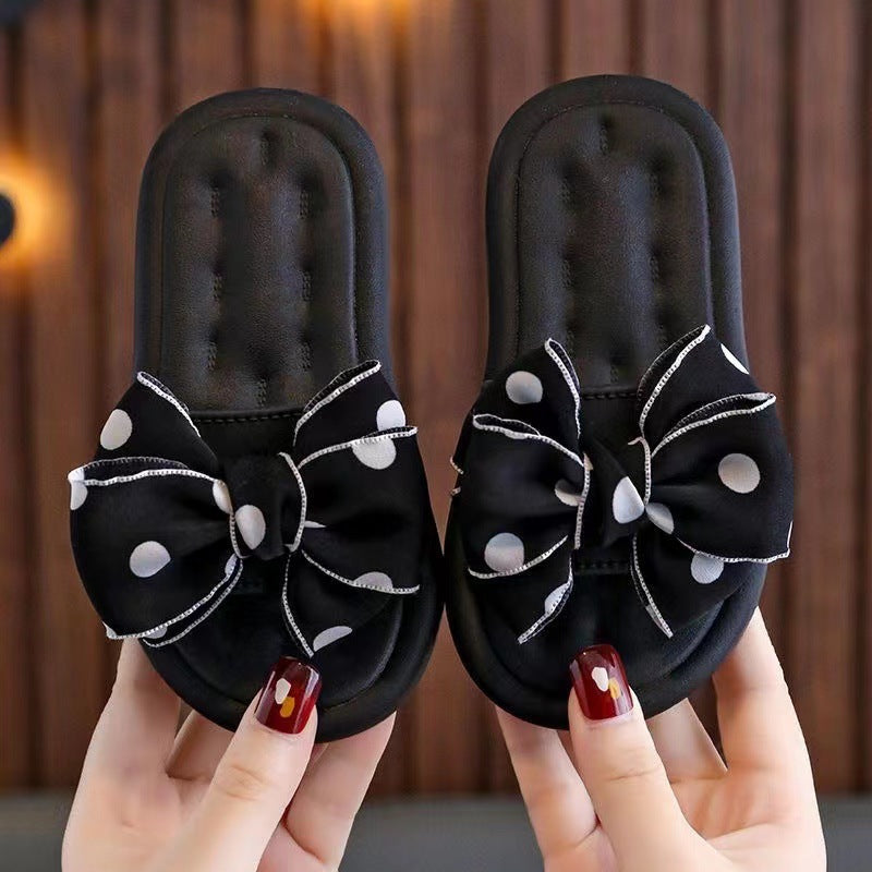 Children Kids Baby Fashion Girls Bowknot Princess Soft Sole Outer Slippers Shoes