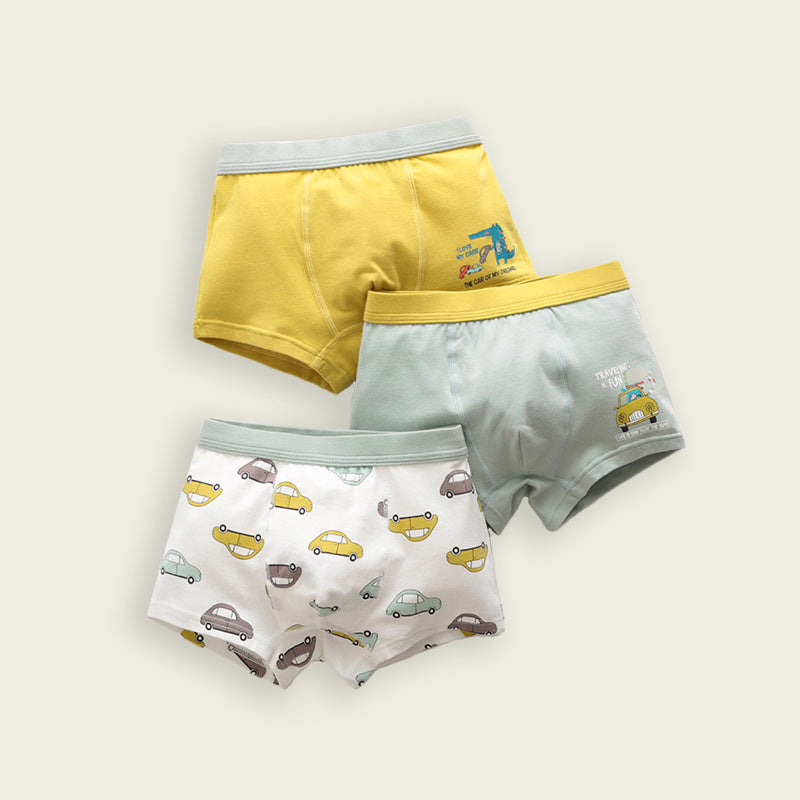 Kids Toddler Boys Cute Cartoon Print Underwear Boxer Pants Sets