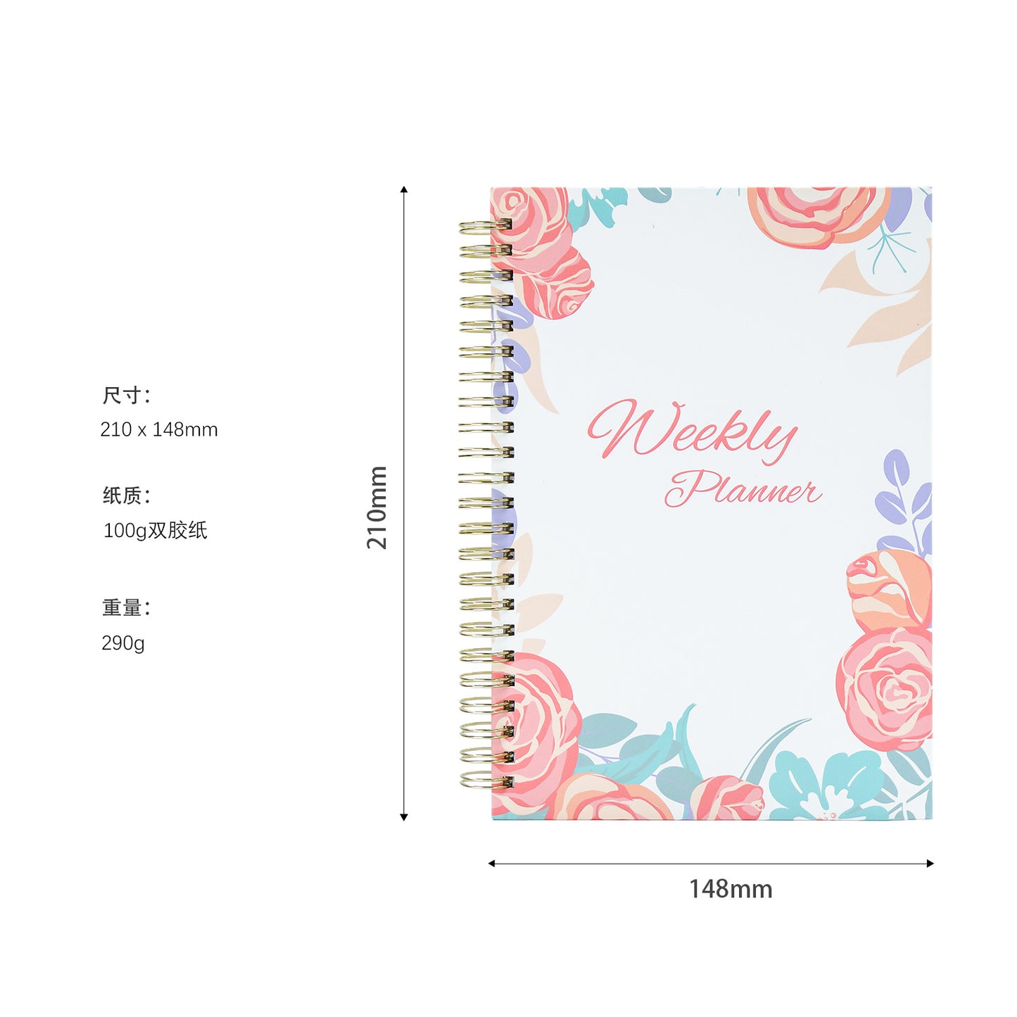 Weekly Plan Book A5 Full English Notebook Schedule Book Daily Plan Coil Notebook