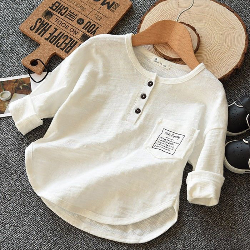 Children Kids Toddlers Fashion Boys Long Sleeve Basic T-Shirt