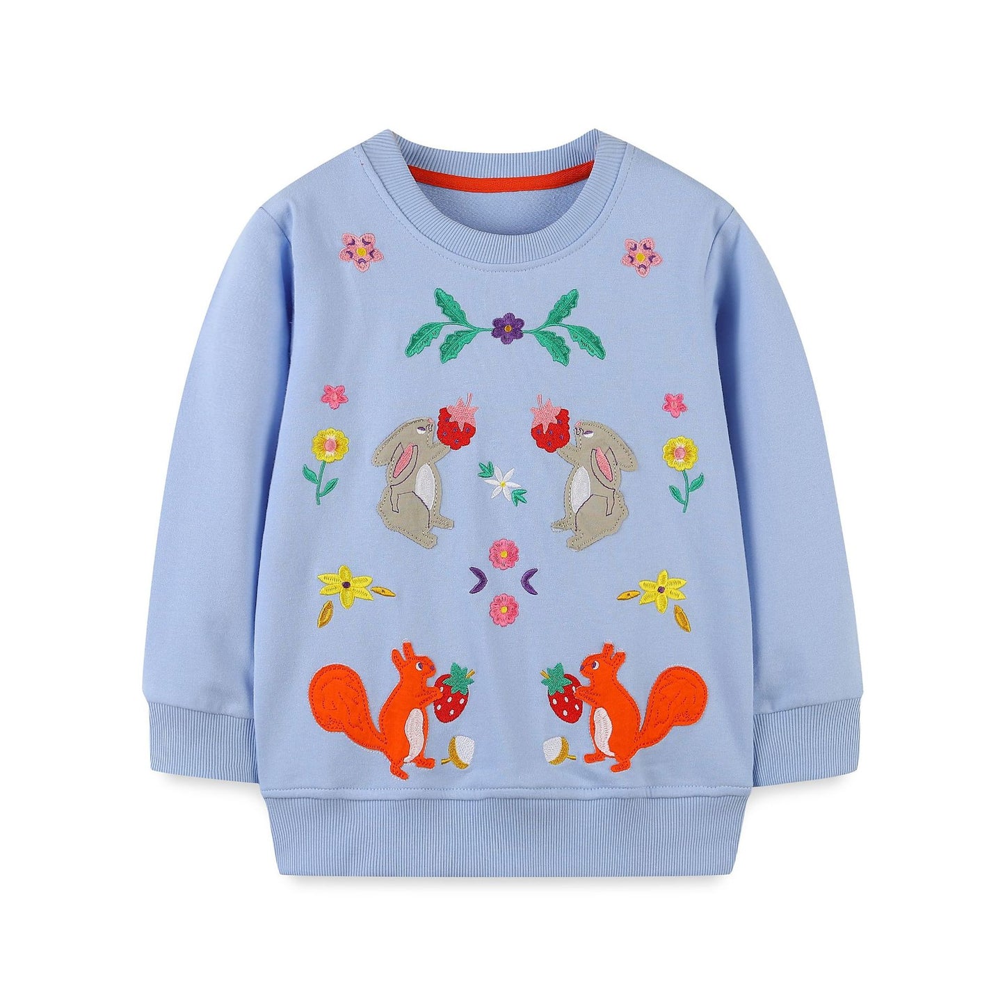2023 Spring And Autumn Children'S Sweater Baby Girl Knitted Cotton Cartoon Embroidered Pullover Mixed Batch