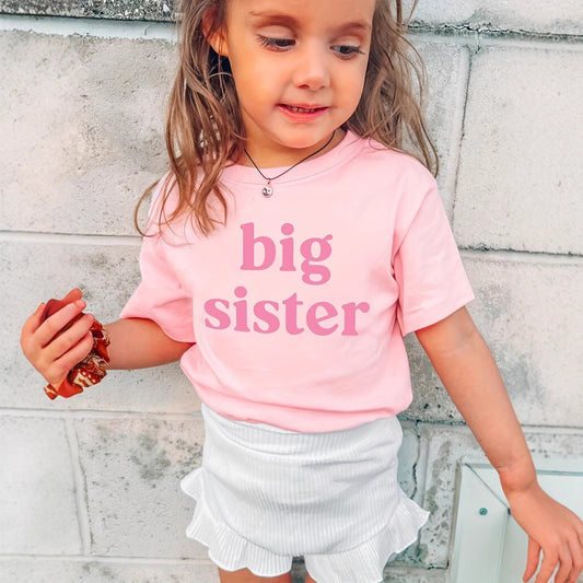 Kids Toddler Girls Casual Alphabet Print Short Sleeve T-Shirt