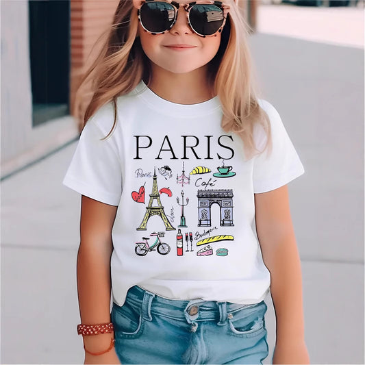 Kids Toddler Girls Casual Alphabet Print Short Sleeve T-Shirt